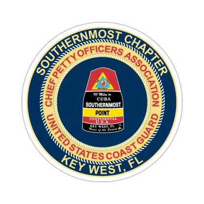 USCG CPOA Key West FL Southernmost Chapter (U.S. Coast Guard) STICKER Vinyl Die-Cut Decal 5 Inch - The Sticker Space