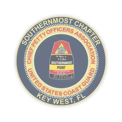 USCG CPOA Key West FL Southernmost Chapter (U.S. Coast Guard) STICKER Vinyl Kiss-Cut Decal 2 Inch Transparent - The Sticker Space