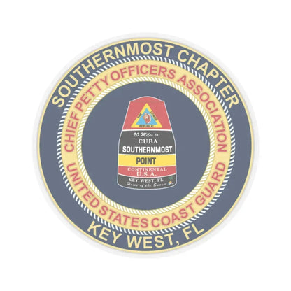 USCG CPOA Key West FL Southernmost Chapter (U.S. Coast Guard) STICKER Vinyl Kiss-Cut Decal 3 Inch Transparent - The Sticker Space