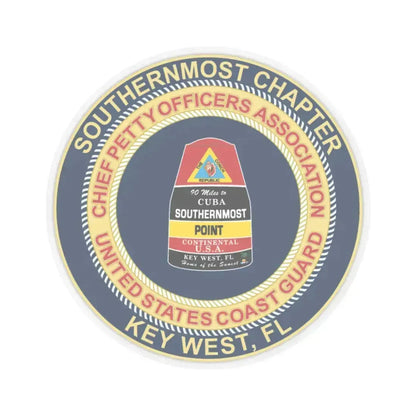 USCG CPOA Key West FL Southernmost Chapter (U.S. Coast Guard) STICKER Vinyl Kiss-Cut Decal 3 Inch Transparent - The Sticker Space
