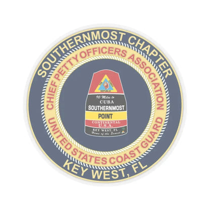 USCG CPOA Key West FL Southernmost Chapter (U.S. Coast Guard) STICKER Vinyl Kiss-Cut Decal 4 Inch Transparent - The Sticker Space