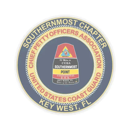 USCG CPOA Key West FL Southernmost Chapter (U.S. Coast Guard) STICKER Vinyl Kiss-Cut Decal 6 Inch Transparent - The Sticker Space