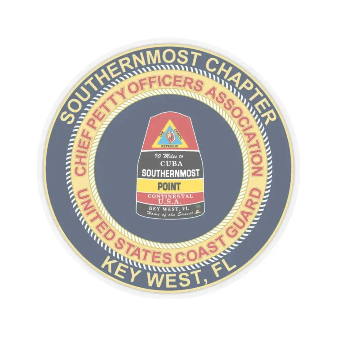 USCG CPOA Key West FL Southernmost Chapter (U.S. Coast Guard) STICKER Vinyl Kiss-Cut Decal - The Sticker Space