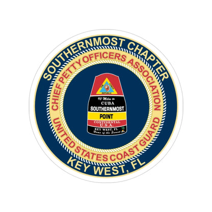USCG CPOA Key West FL Southernmost Chapter (U.S. Coast Guard) Transparent STICKER Die-Cut Vinyl Decal 3 Inch - The Sticker Space