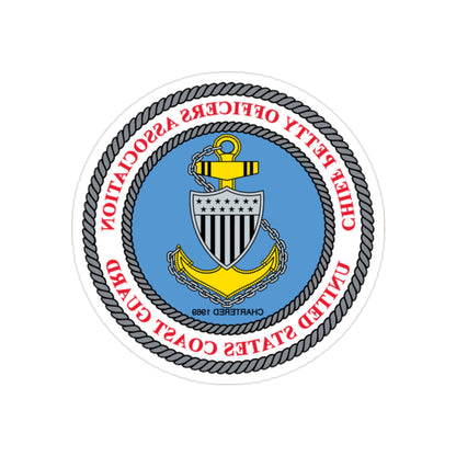 USCG CPOA (U.S. Coast Guard) REVERSE PRINT Transparent STICKER-2" × 2"-The Sticker Space