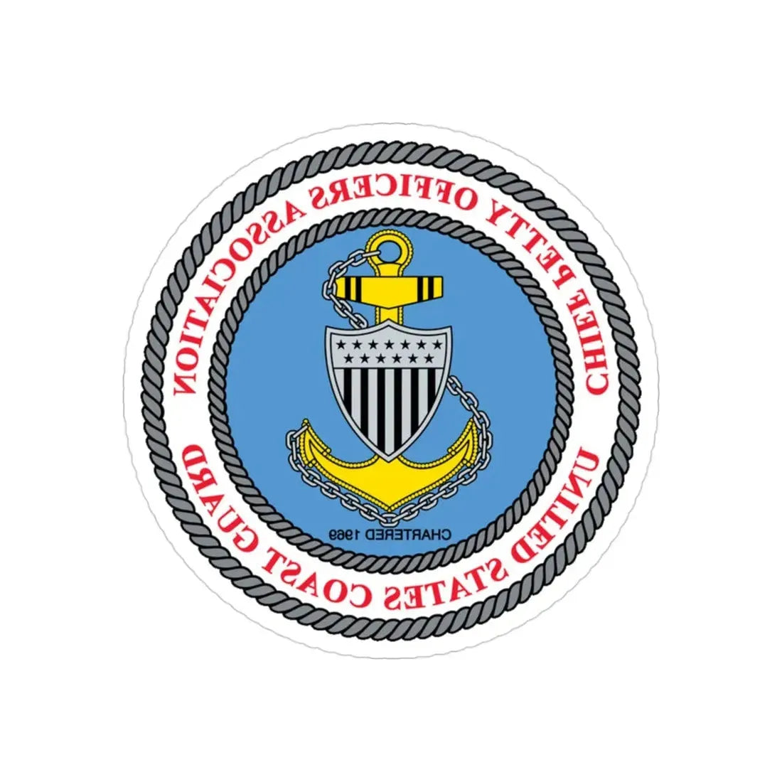 USCG CPOA (U.S. Coast Guard) REVERSE PRINT Transparent Die-Cut STICKER 3 Inch Die-Cut Transparent - The Sticker Space