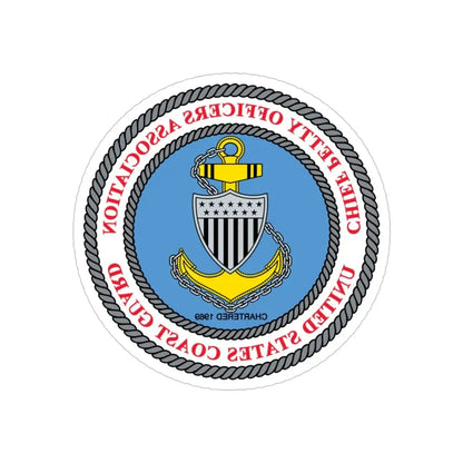 USCG CPOA (U.S. Coast Guard) REVERSE PRINT Transparent Die-Cut STICKER 4 Inch Die-Cut Transparent - The Sticker Space