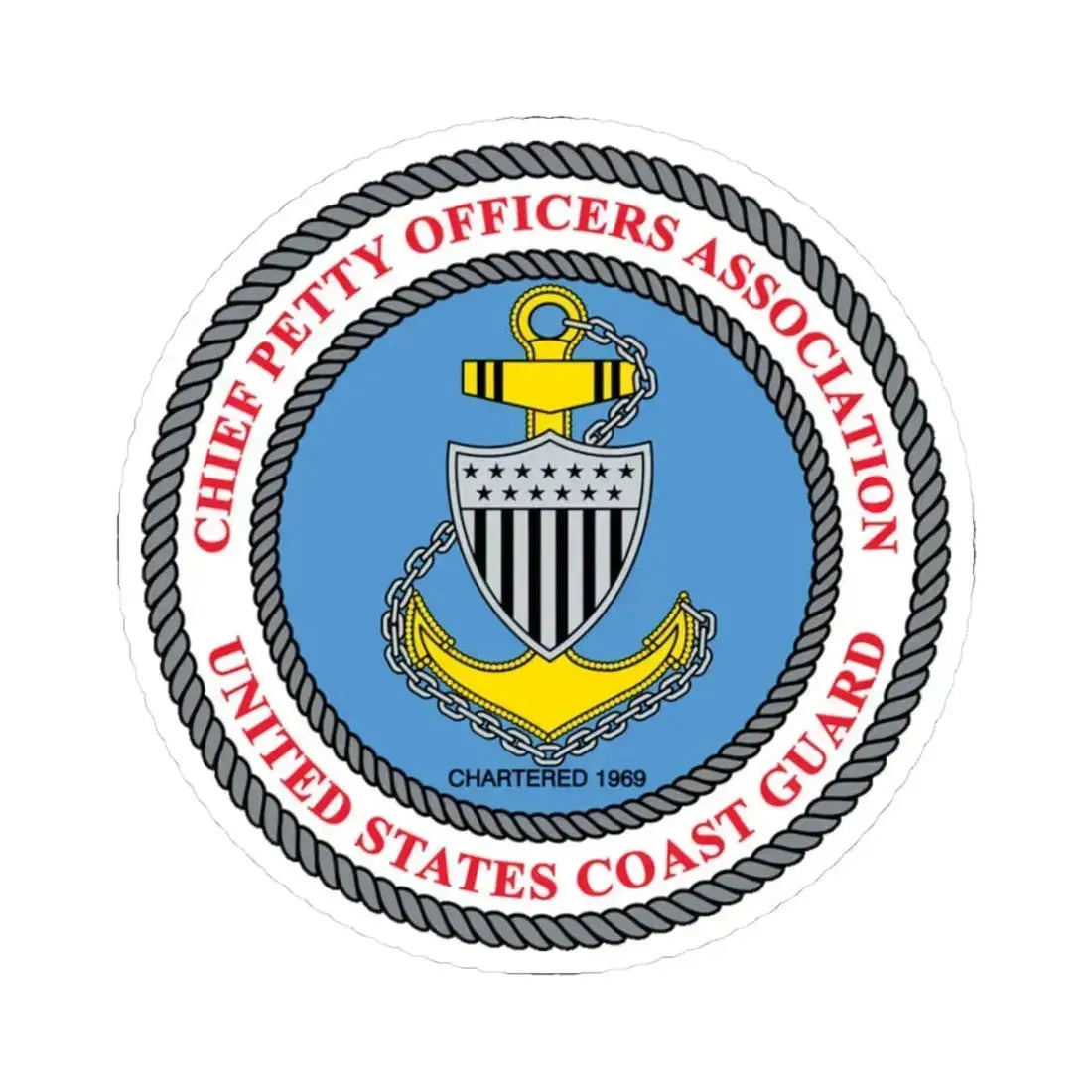 USCG CPOA (U.S. Coast Guard) STICKER Vinyl Kiss-Cut Decal 3 Inch White - The Sticker Space