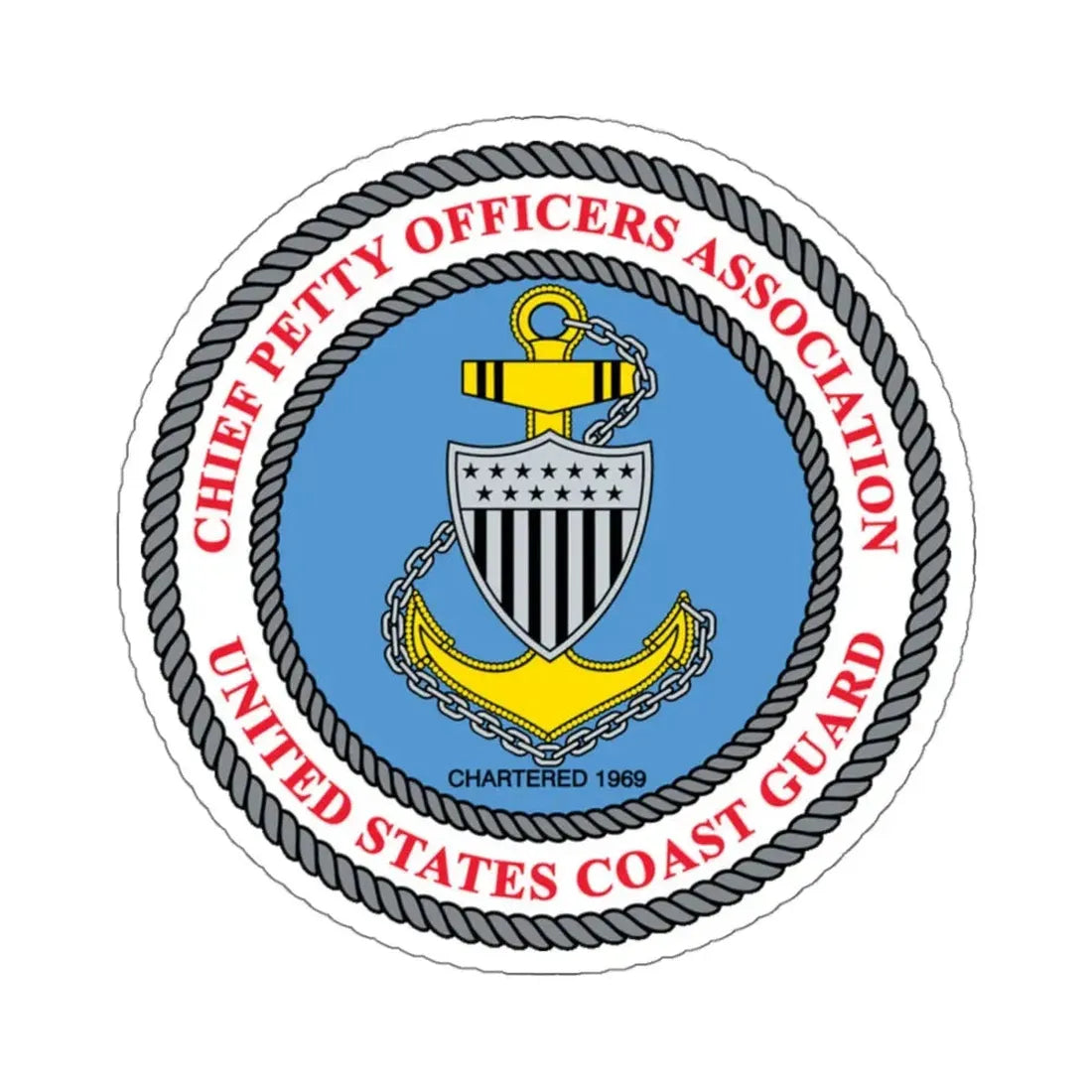 USCG CPOA (U.S. Coast Guard) STICKER Vinyl Kiss-Cut Decal 4 Inch White - The Sticker Space