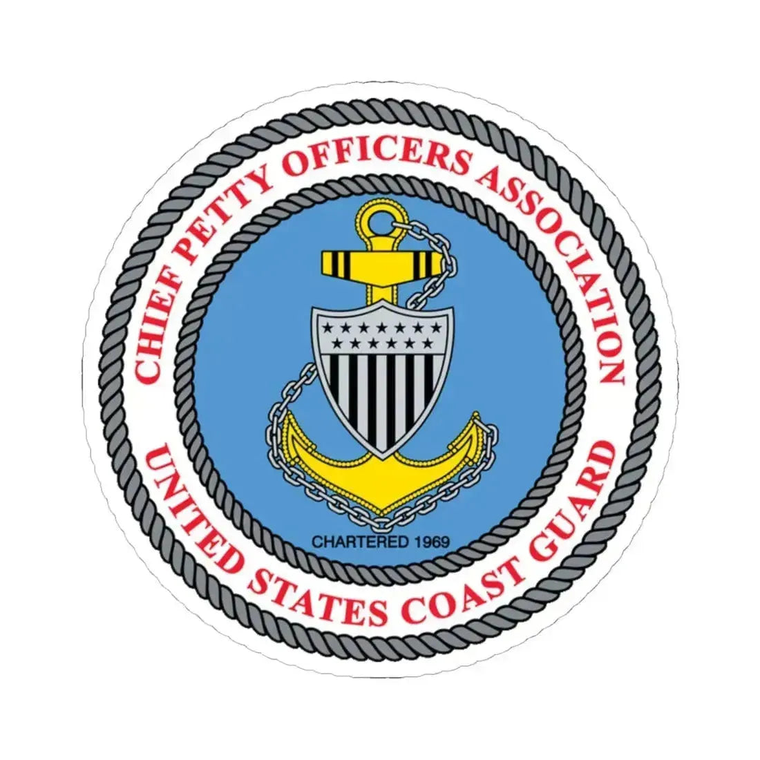 USCG CPOA (U.S. Coast Guard) STICKER Vinyl Kiss-Cut Decal 6 Inch White - The Sticker Space
