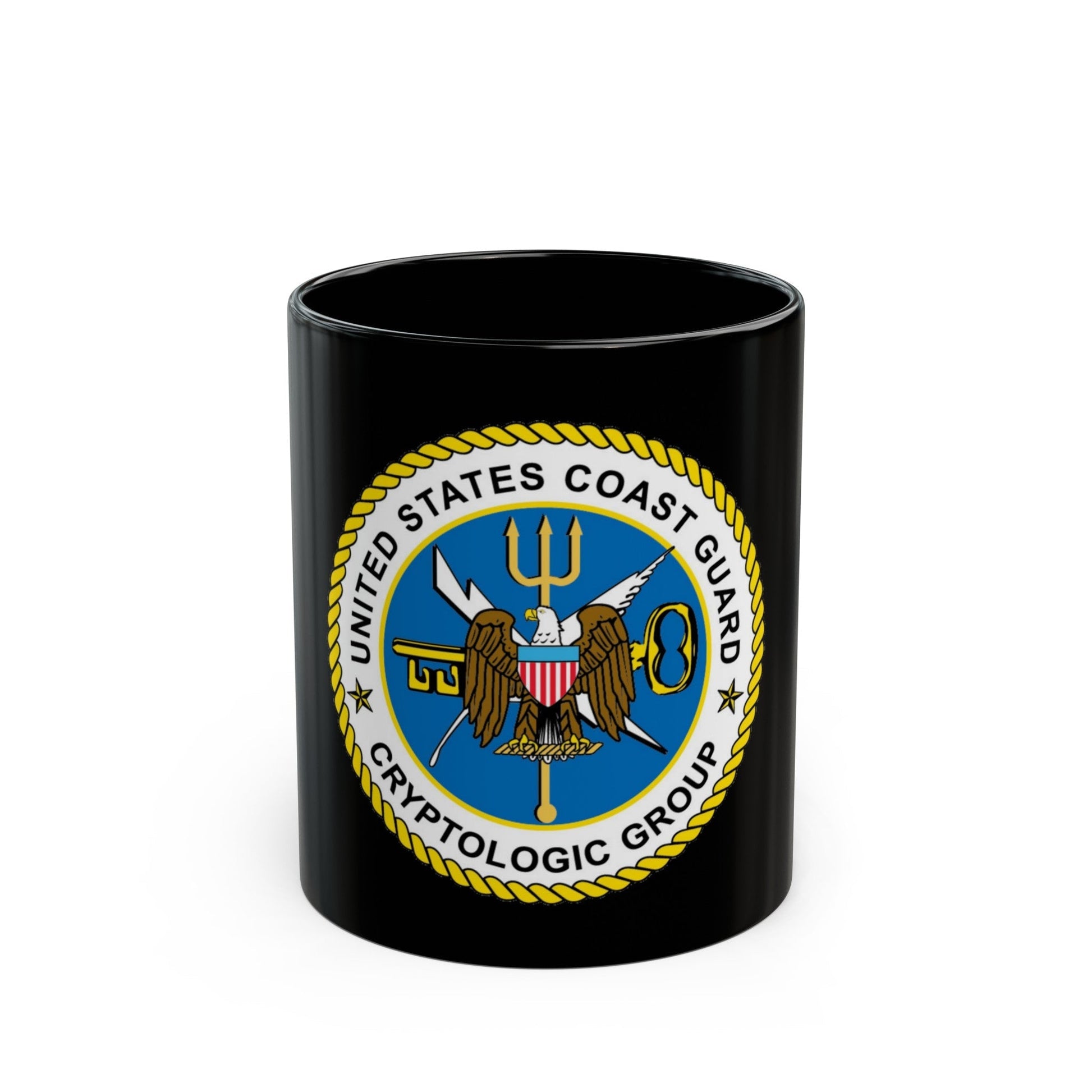 USCG Cryptologic Group (U.S. Coast Guard) Black Coffee Mug-11oz-The Sticker Space