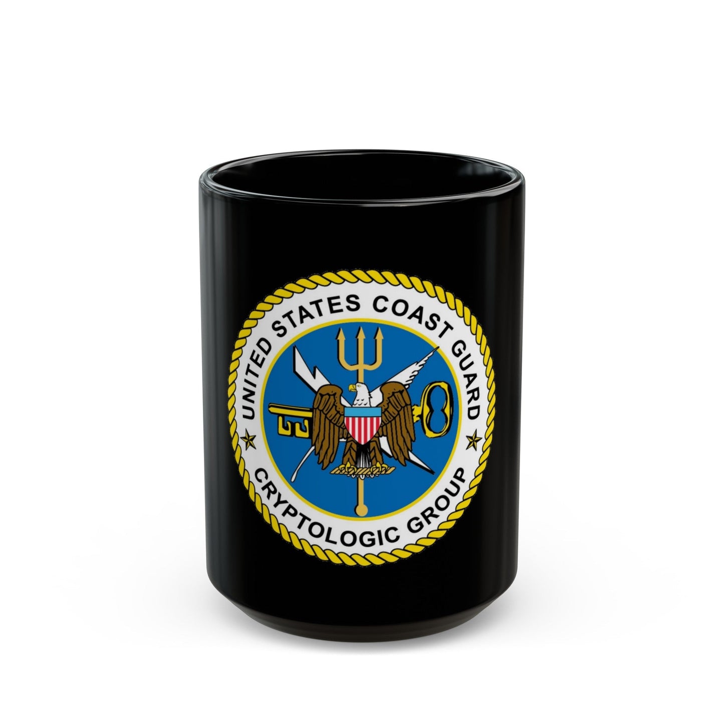 USCG Cryptologic Group (U.S. Coast Guard) Black Coffee Mug-15oz-The Sticker Space