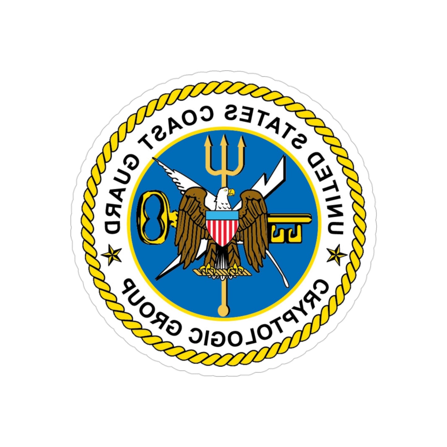 USCG Cryptologic Group (U.S. Coast Guard) REVERSE PRINT Transparent STICKER-3 Inch-The Sticker Space