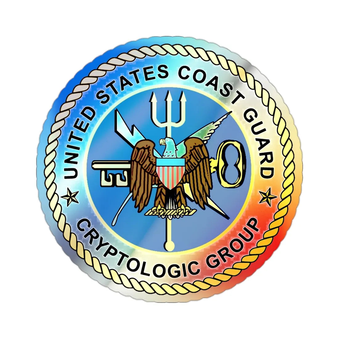 USCG Cryptologic Group (U.S. Coast Guard) Holographic STICKER Die-Cut Vinyl Decal 2 Inch Holographic - The Sticker Space