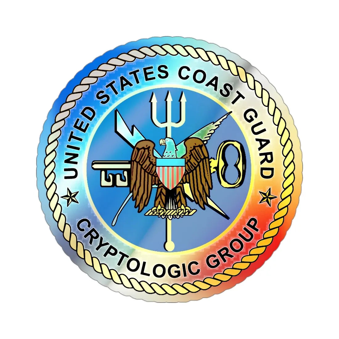 USCG Cryptologic Group (U.S. Coast Guard) Holographic STICKER Die-Cut Vinyl Decal 3 Inch Holographic - The Sticker Space