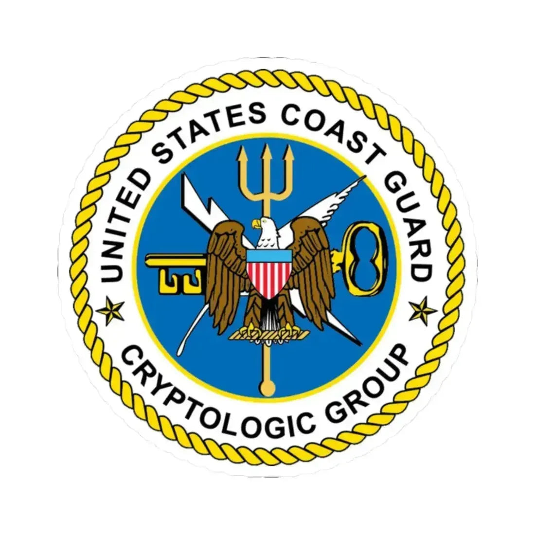 USCG Cryptologic Group (U.S. Coast Guard) STICKER Vinyl Kiss-Cut Decal 2 Inch White - The Sticker Space