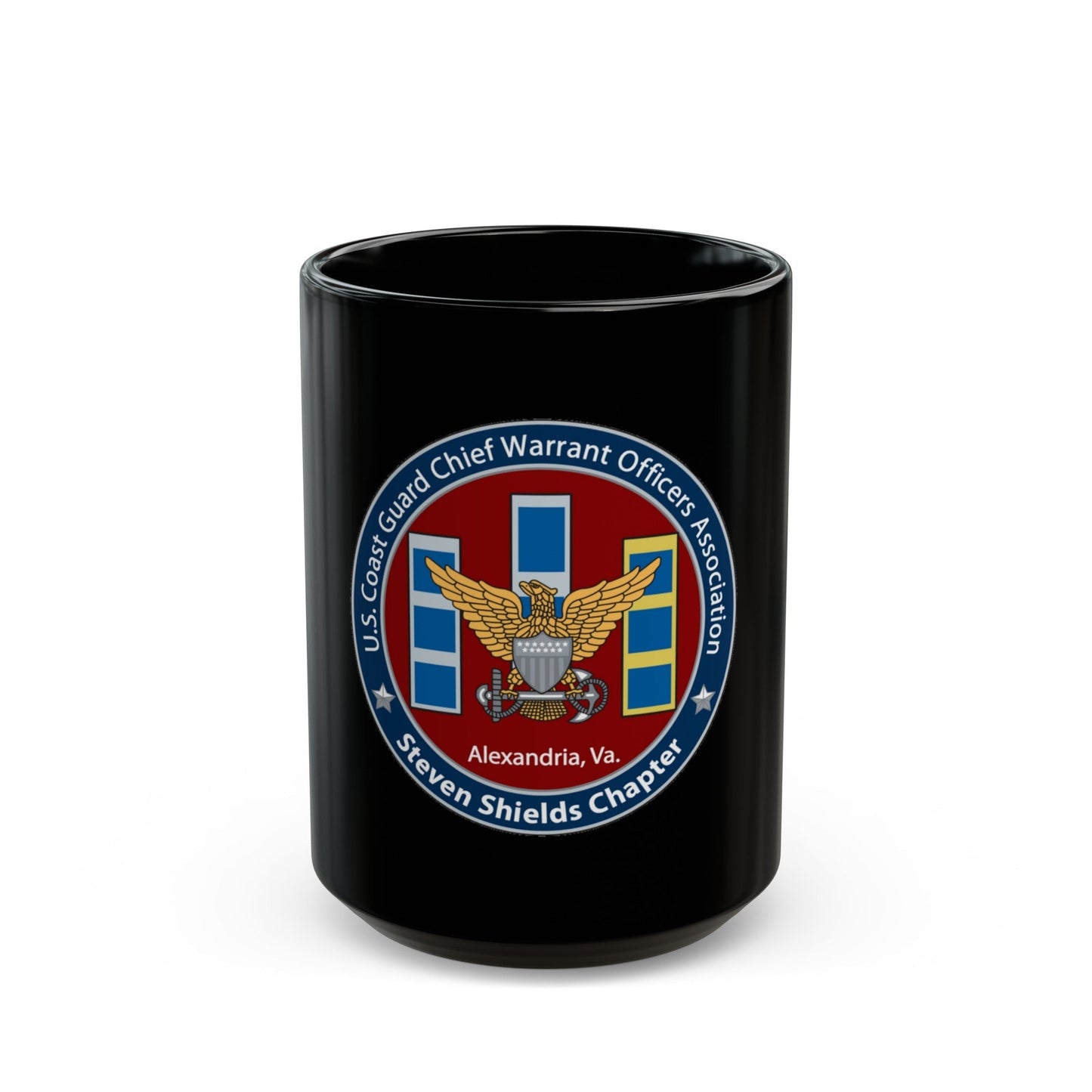 USCG CWO Assoc Steven Shields Chapter (U.S. Coast Guard) Black Coffee Mug-15oz-The Sticker Space