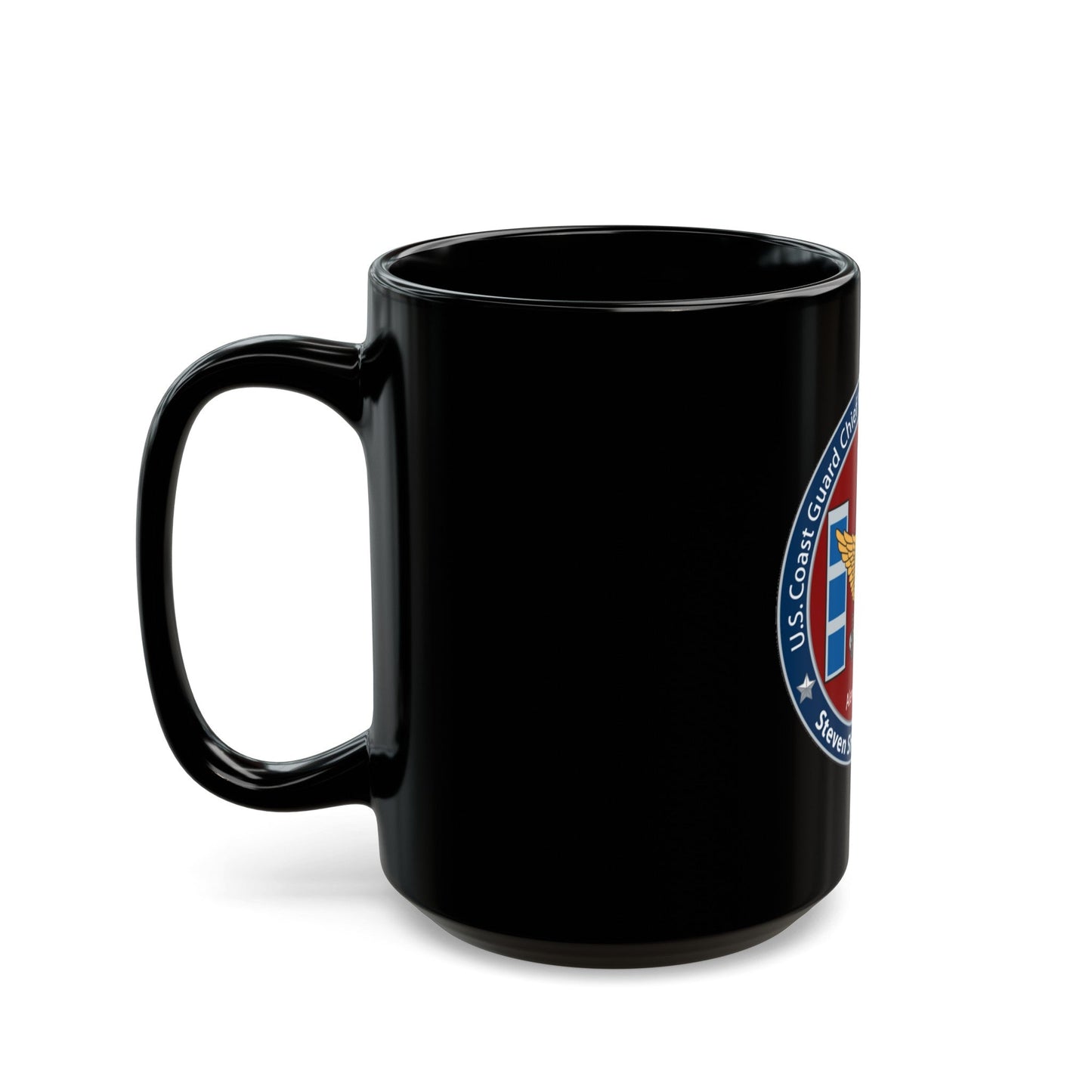 USCG CWO Assoc Steven Shields Chapter (U.S. Coast Guard) Black Coffee Mug-The Sticker Space