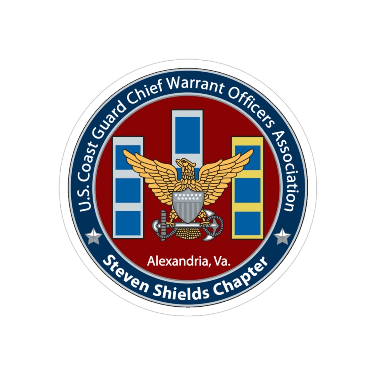 USCG CWO Assoc Steven Shields Chapter (U.S. Coast Guard) Transparent STICKER Die-Cut Vinyl Decal-3 Inch-The Sticker Space