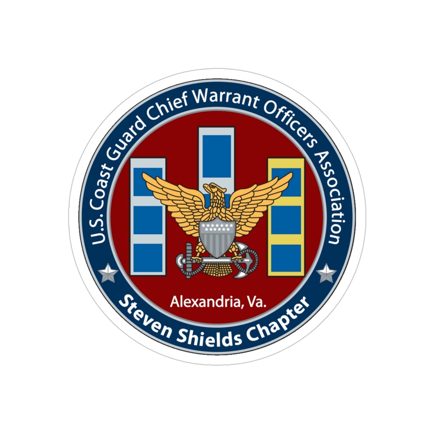 USCG CWO Assoc Steven Shields Chapter (U.S. Coast Guard) Transparent STICKER Die-Cut Vinyl Decal-4 Inch-The Sticker Space