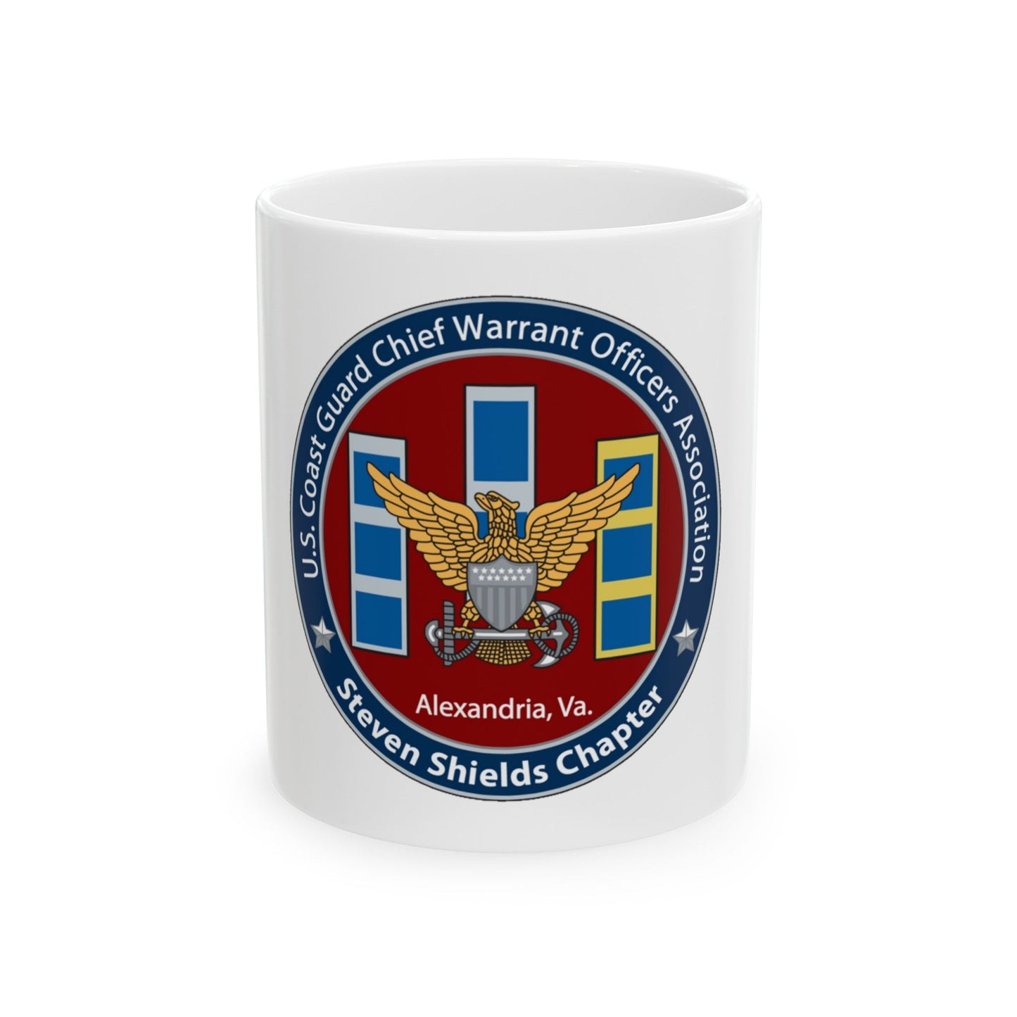 USCG CWO Assoc Steven Shields Chapter (U.S. Coast Guard) White Coffee Mug-11oz-The Sticker Space