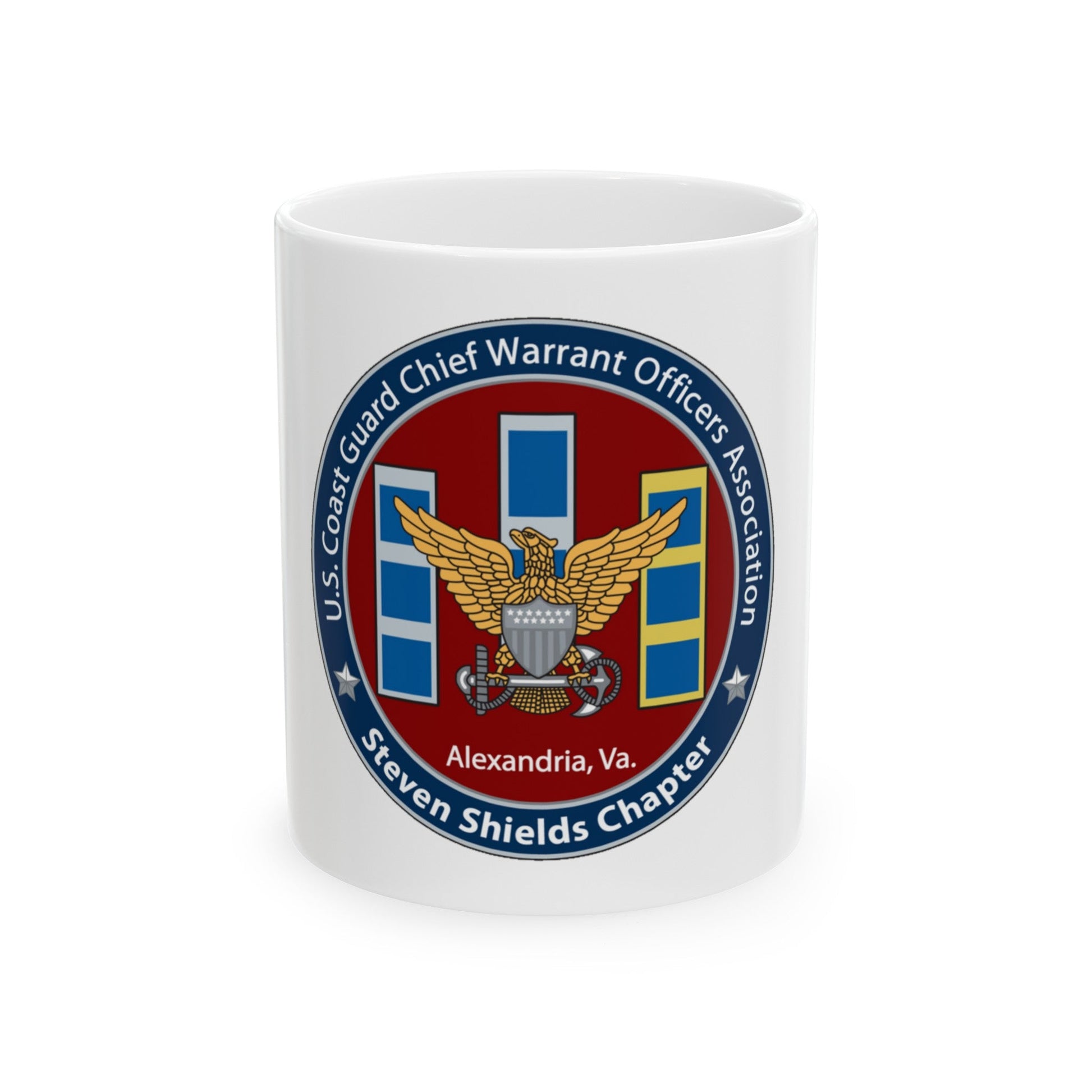 USCG CWO Assoc Steven Shields Chapter (U.S. Coast Guard) White Coffee Mug-11oz-The Sticker Space