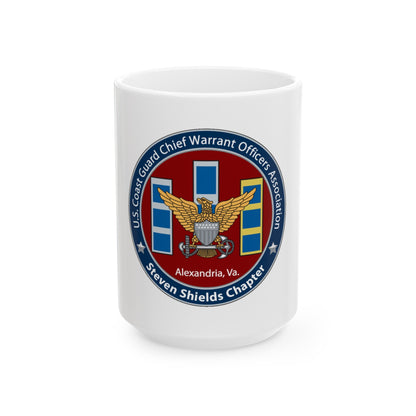 USCG CWO Assoc Steven Shields Chapter (U.S. Coast Guard) White Coffee Mug-15oz-The Sticker Space