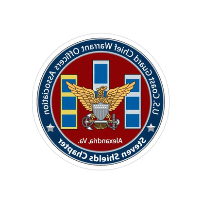 USCG CWO Assoc Steven Shields Chapter (U.S. Coast Guard) REVERSE PRINT Transparent Die-Cut STICKER 3 Inch Die-Cut Transparent - The Sticker Space