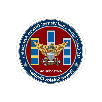 USCG CWO Assoc Steven Shields Chapter (U.S. Coast Guard) REVERSE PRINT Transparent Die-Cut STICKER 6 Inch Die-Cut Transparent - The Sticker Space