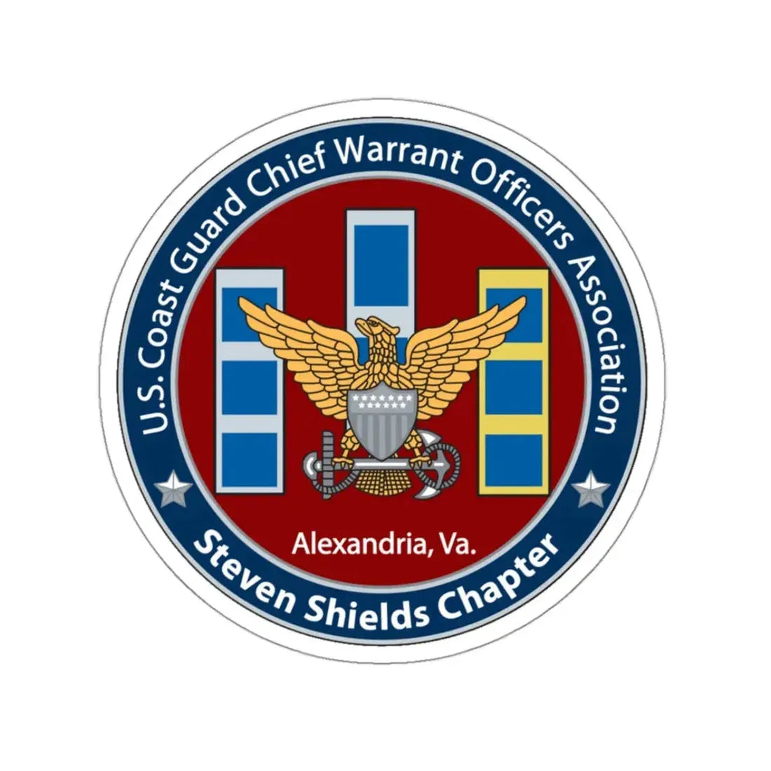 USCG CWO Assoc Steven Shields Chapter (U.S. Coast Guard) STICKER Vinyl Kiss-Cut Decal 3 Inch White - The Sticker Space