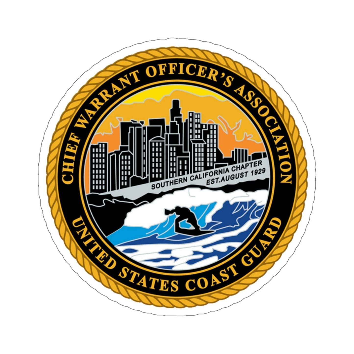 USCG CWO Assoc Surfer (U.S. Coast Guard) STICKER Vinyl Die-Cut Decal-5 Inch-The Sticker Space