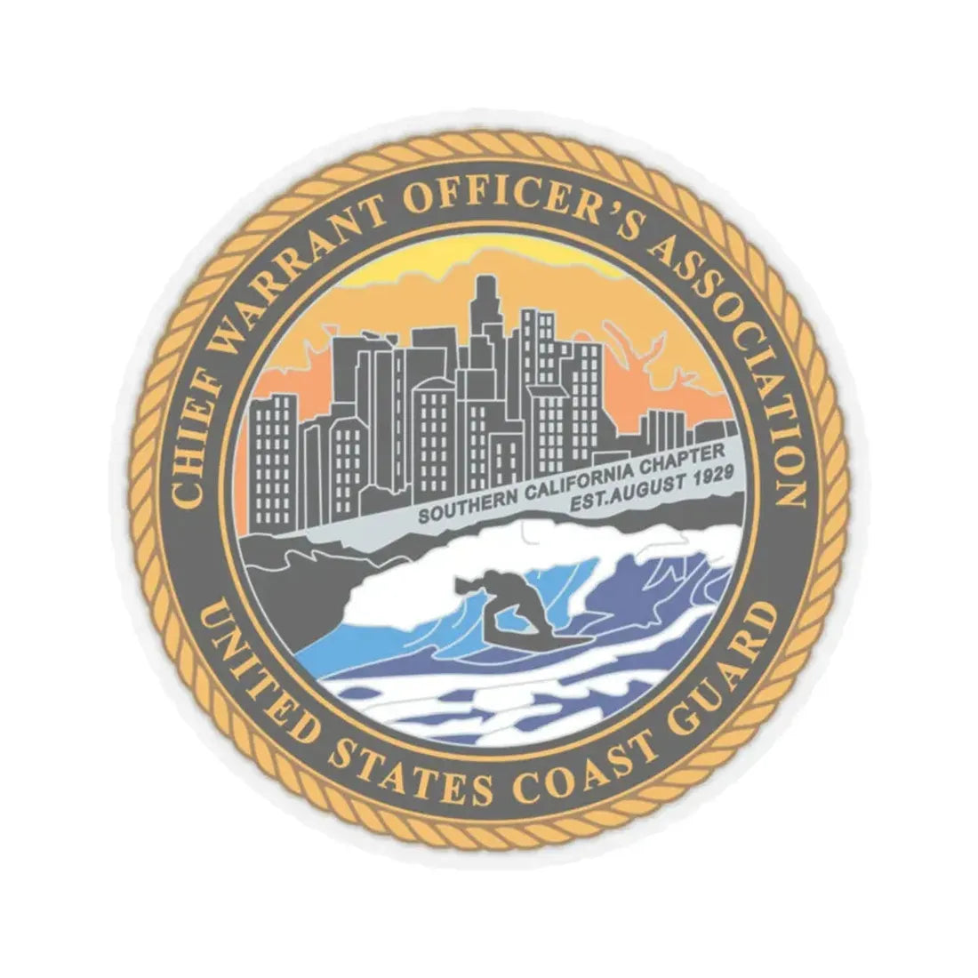 USCG CWO Assoc Surfer (U.S. Coast Guard) STICKER Vinyl Kiss-Cut Decal 6 Inch Transparent - The Sticker Space