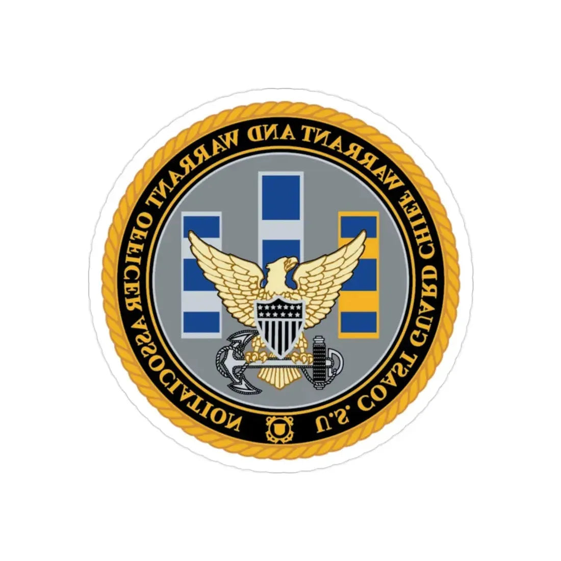 USCG CWO (U.S. Coast Guard) REVERSE PRINT Transparent Die-Cut STICKER 2 Inch Die-Cut Transparent - The Sticker Space