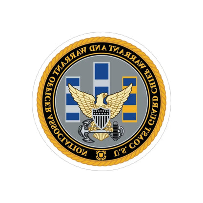 USCG CWO (U.S. Coast Guard) REVERSE PRINT Transparent Die-Cut STICKER 3 Inch Die-Cut Transparent - The Sticker Space