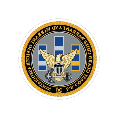 USCG CWO (U.S. Coast Guard) REVERSE PRINT Transparent Die-Cut STICKER 4 Inch Die-Cut Transparent - The Sticker Space