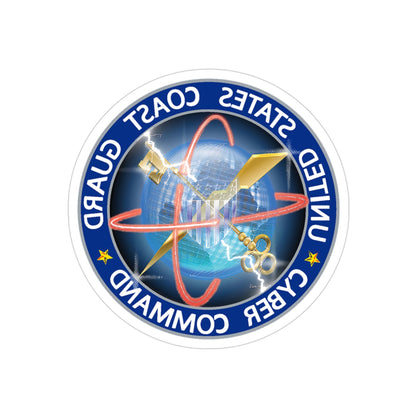 USCG Cyber Command (U.S. Coast Guard) REVERSE PRINT Transparent STICKER-3 Inch-The Sticker Space