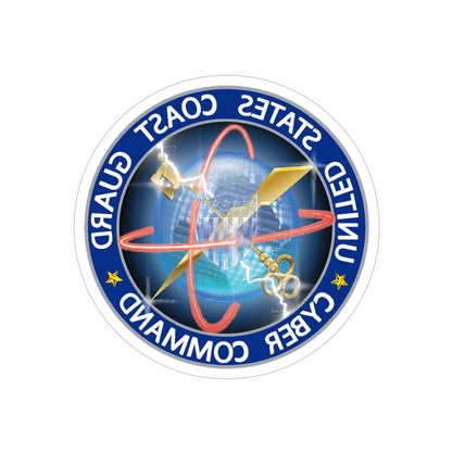 USCG Cyber Command (U.S. Coast Guard) REVERSE PRINT Transparent STICKER-4 Inch-The Sticker Space