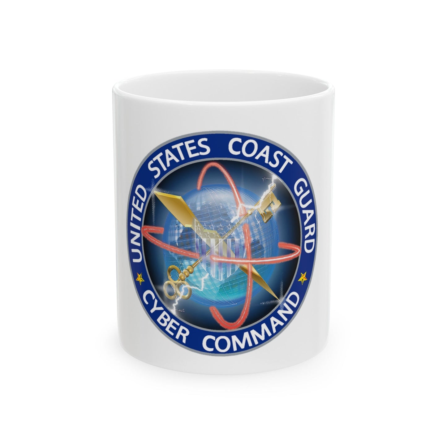 USCG Cyber Command (U.S. Coast Guard) White Coffee Mug-11oz-The Sticker Space