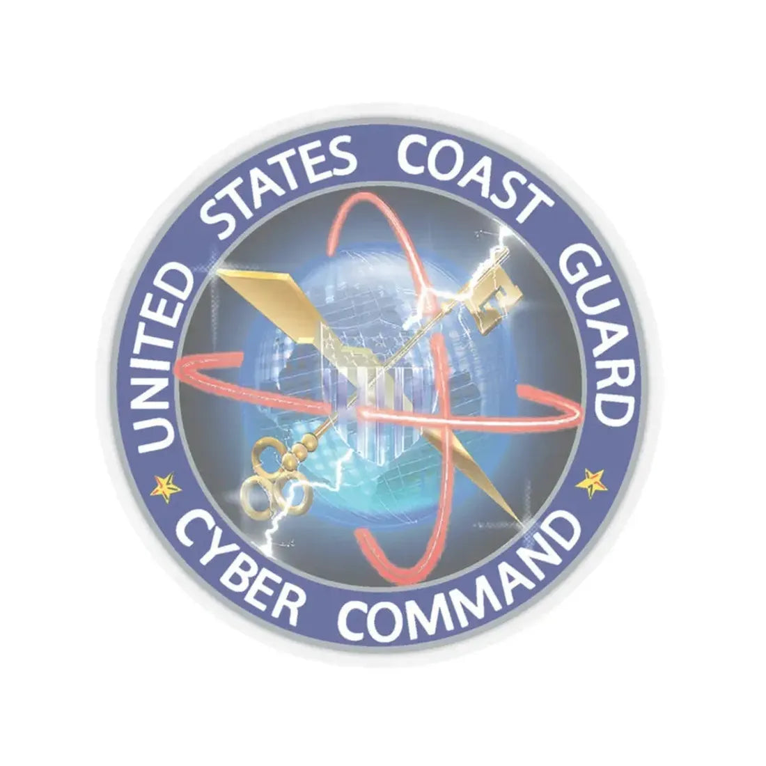 USCG Cyber Command (U.S. Coast Guard) STICKER Vinyl Kiss-Cut Decal 3 Inch Transparent - The Sticker Space