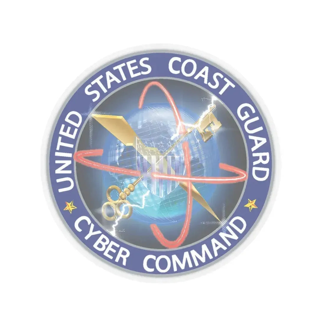 USCG Cyber Command (U.S. Coast Guard) STICKER Vinyl Kiss-Cut Decal 4 Inch Transparent - The Sticker Space