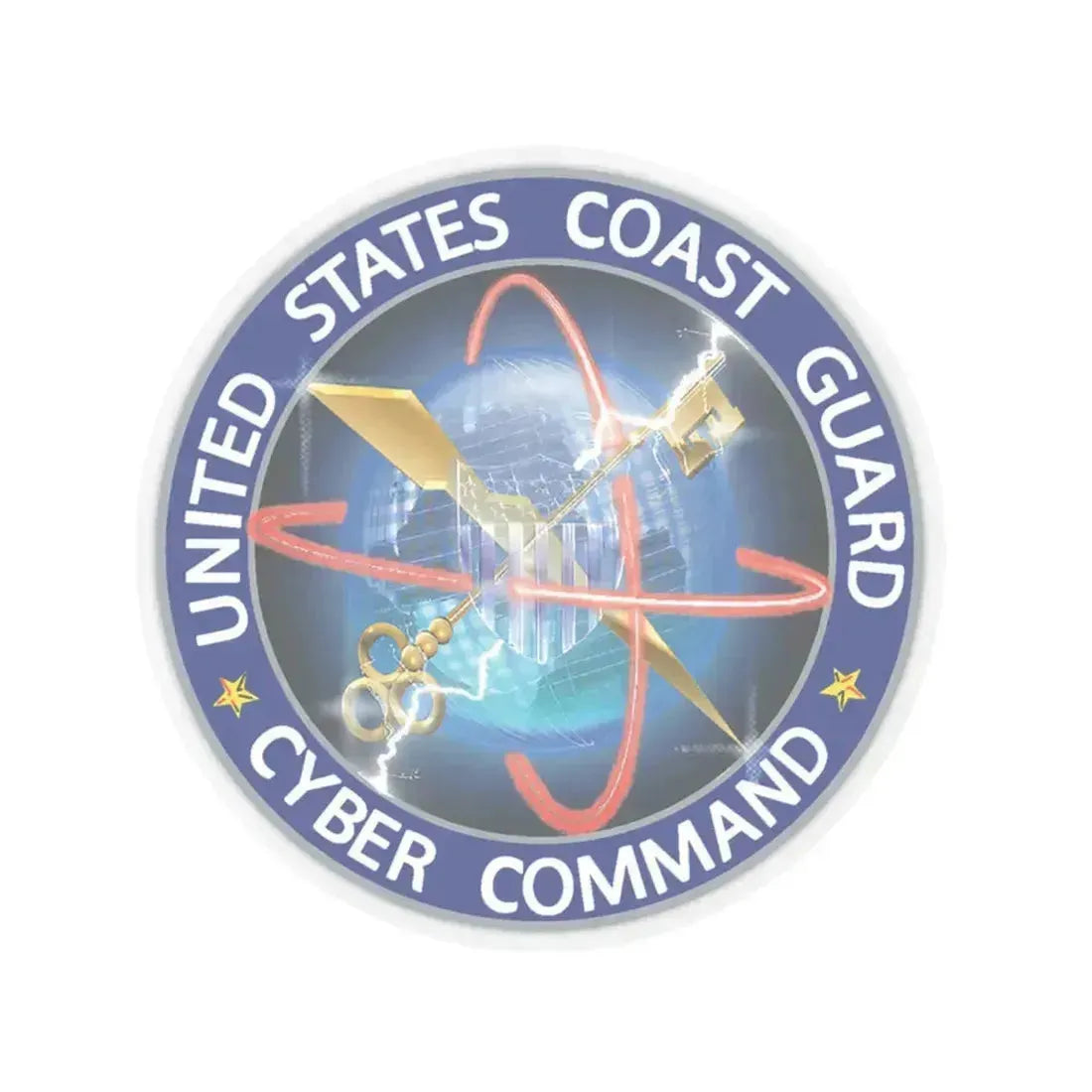 USCG Cyber Command (U.S. Coast Guard) STICKER Vinyl Kiss-Cut Decal 4 Inch Transparent - The Sticker Space