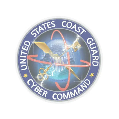USCG Cyber Command (U.S. Coast Guard) STICKER Vinyl Kiss-Cut Decal 4 Inch Transparent - The Sticker Space