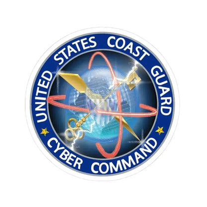 USCG Cyber Command (U.S. Coast Guard) STICKER Vinyl Kiss-Cut Decal 4 Inch White - The Sticker Space