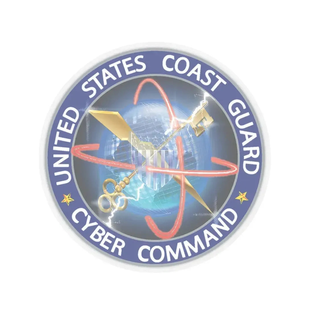 USCG Cyber Command (U.S. Coast Guard) STICKER Vinyl Kiss-Cut Decal 6 Inch Transparent - The Sticker Space
