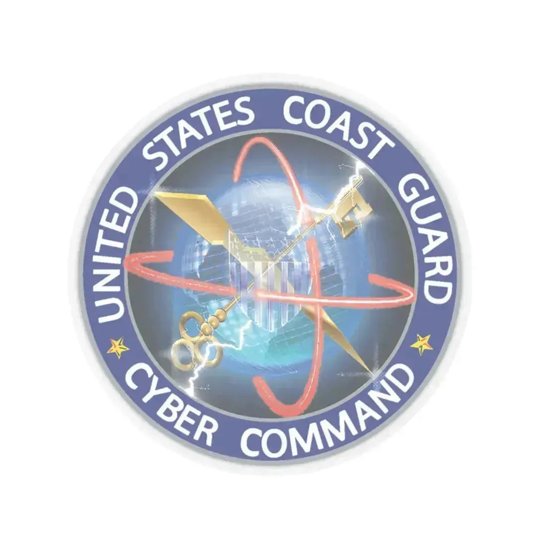 USCG Cyber Command (U.S. Coast Guard) STICKER Vinyl Kiss-Cut Decal 6 Inch Transparent - The Sticker Space