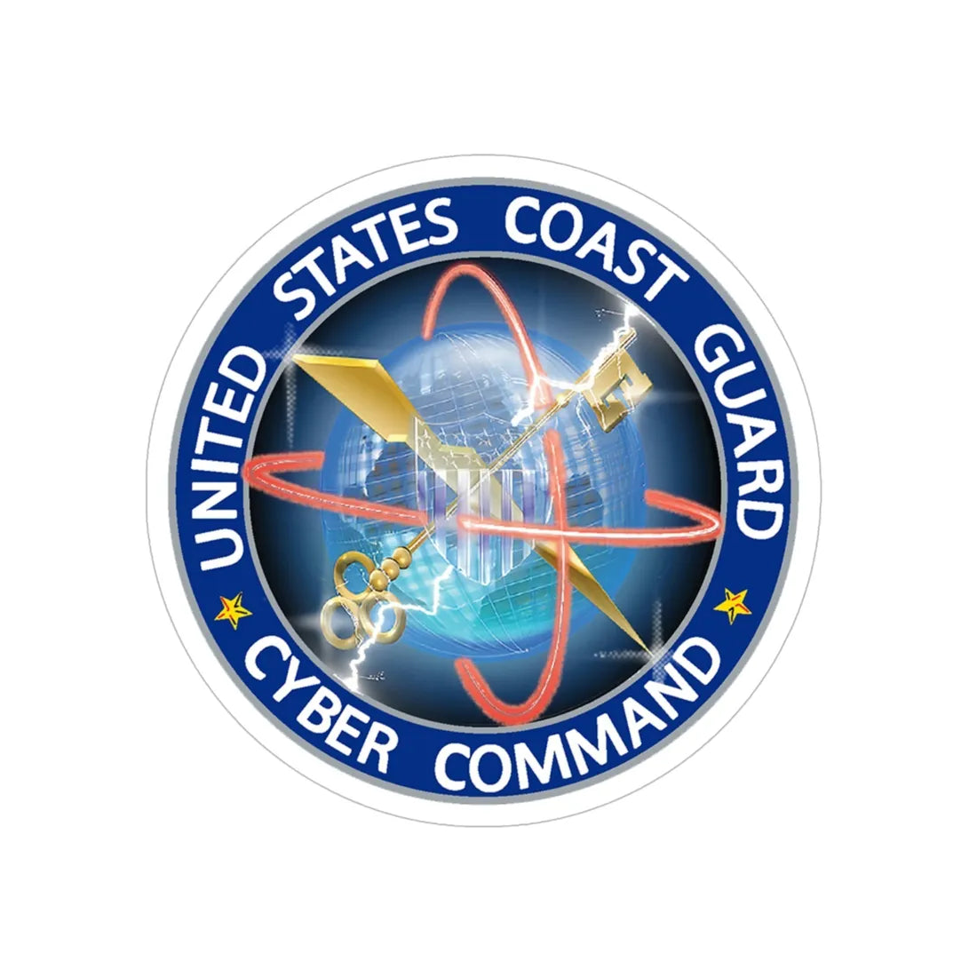 USCG Cyber Command (U.S. Coast Guard) Transparent STICKER Die-Cut Vinyl Decal 6 Inch - The Sticker Space