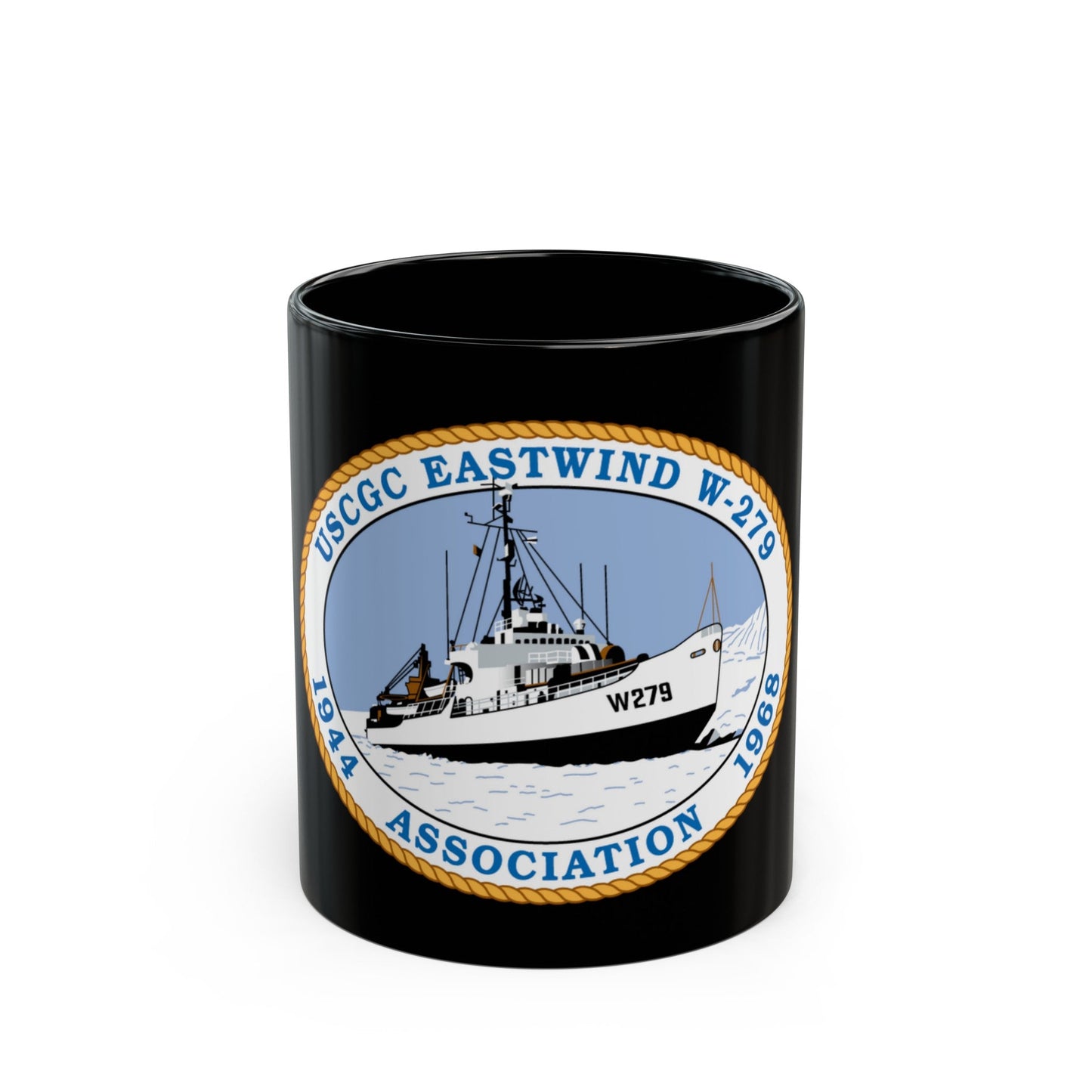 USCG Eastwind W 279 (U.S. Coast Guard) Black Coffee Mug-11oz-The Sticker Space
