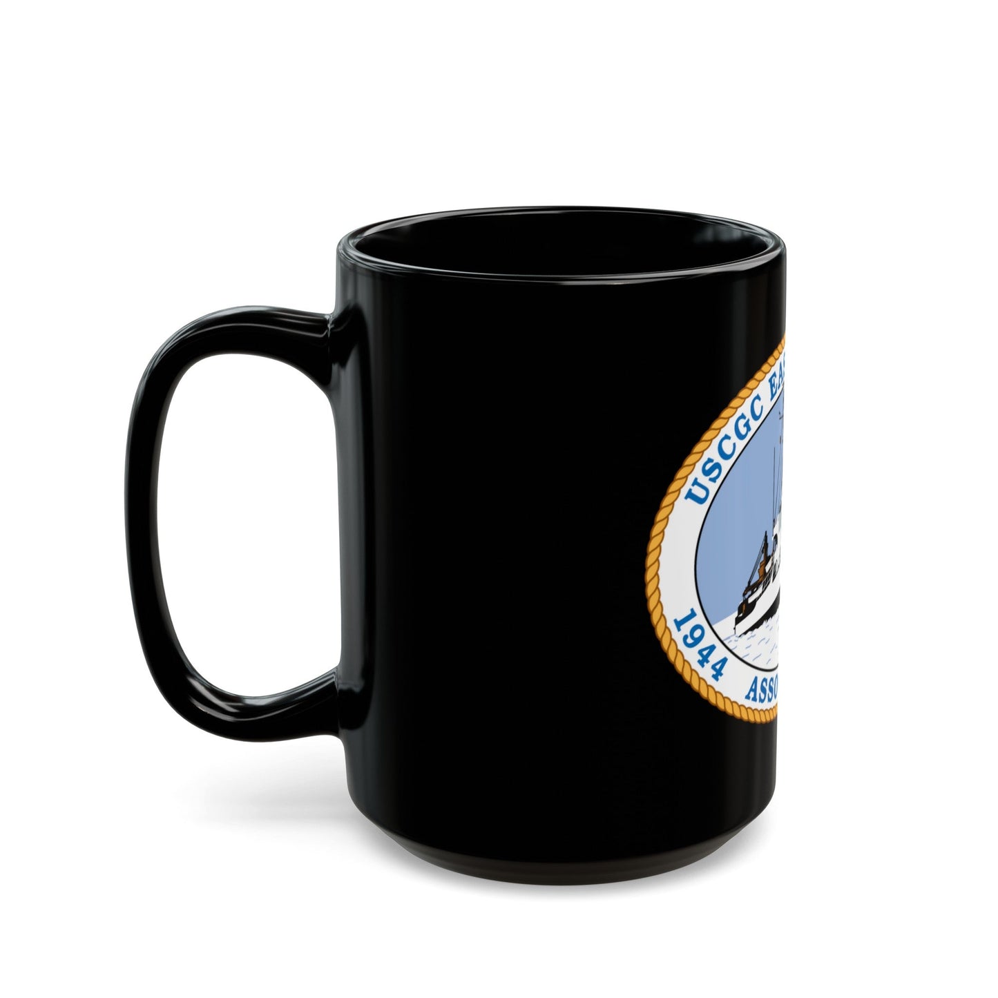 USCG Eastwind W 279 (U.S. Coast Guard) Black Coffee Mug-The Sticker Space