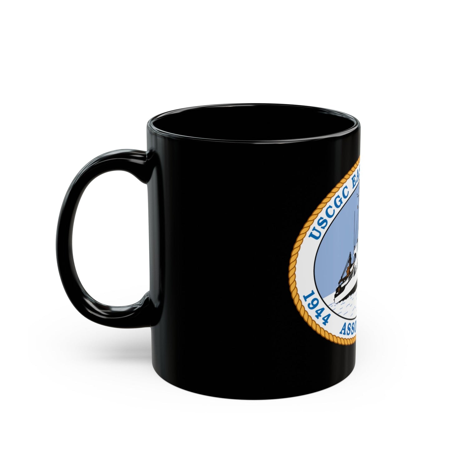 USCG Eastwind W 279 (U.S. Coast Guard) Black Coffee Mug-The Sticker Space