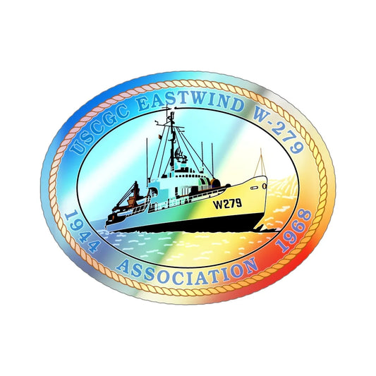 USCG Eastwind W 279 (U.S. Coast Guard) Holographic STICKER Die-Cut Vinyl Decal 6 Inch Holographic - The Sticker Space